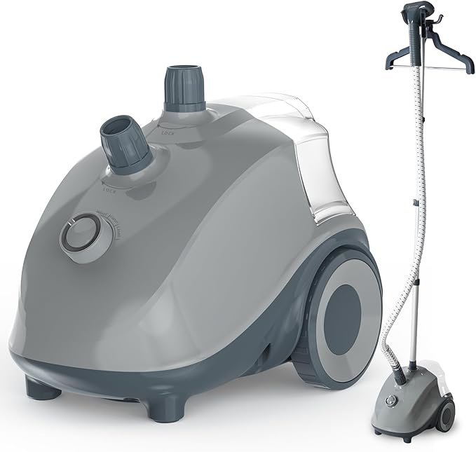 DUMOS Garment Steamer for Clothes Standing, 1500W Efficient Clothes Steamer Standing, 1.7L Water Tank for 55 Min Continuous Steaming with Wheels, Professional Fast Heating Wrinkle Remover