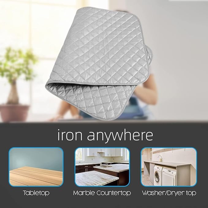 BORDSTRACT Portable Ironing Pad, Foldable Ironing Pad Blanket Suitable for Washer Dryer Desktop Countertop Small Household Ironing Board