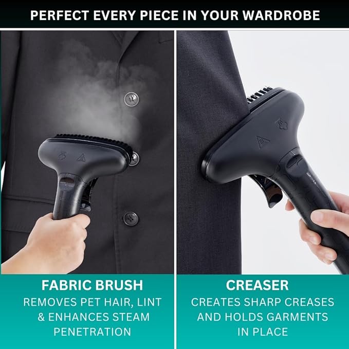True & Tidy® Commercial Garment Steamer – Heavy Duty 1800W for Home & Commercial Use, 90+ Min Continuous Steam, Large 3L Tank, Wheels, Smart Auto-Off Safety