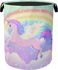 Rainbow Unicorn Foldable Laundry Hamper - Waterproof Fabric Storage Basket with Handles, Clothes Hampers for Laundry,Bedroom,Dorm