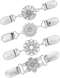 Vintage Sweater Clips Shawl Dresses Shirt Clips Retro Cardigan Collar Chain Clips Brooch Pins for Women