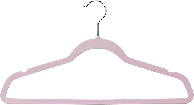 Laura Ashley 25 Pack Slim Velvet Hangers| Durable | Strong Plastic | Slim | Keeps Shape | Closet Organization | Lavender | Holds 10lbs | Holds Shape