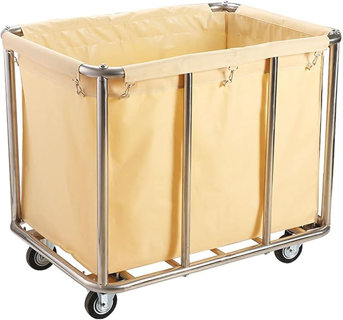 Commercial Laundry Cart with Wheels 330lb Industrial 12 Bushel Laundry Hamper Sorters Heavy Duty Large Waterproof Laundry Basket For Home Organizer and Storage
