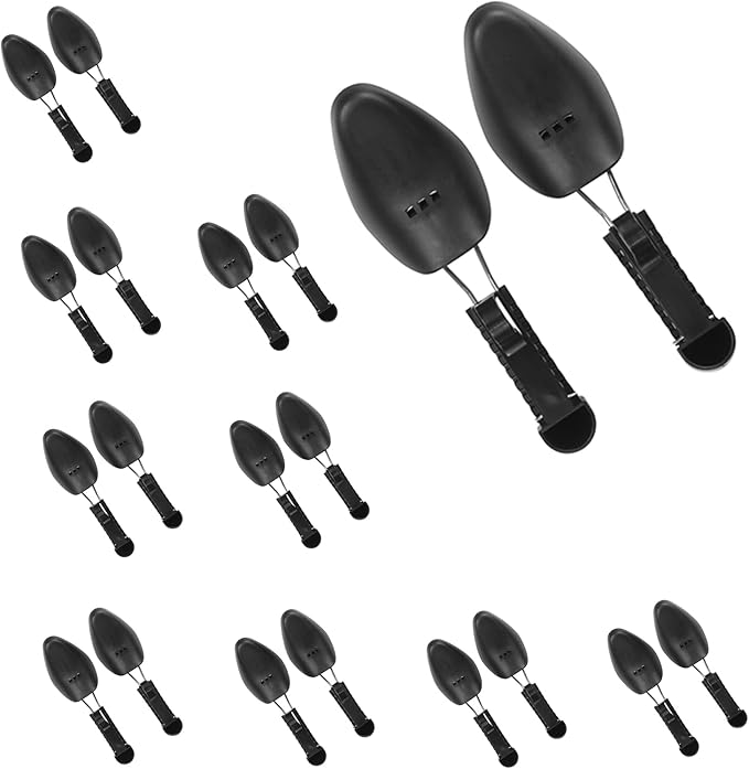 WAJJ 10 Pairs Plastic Shoe Tree Stretcher Shaper for Women Adjustable Length Shoes Boot Holder Shaper Support(Black Women)