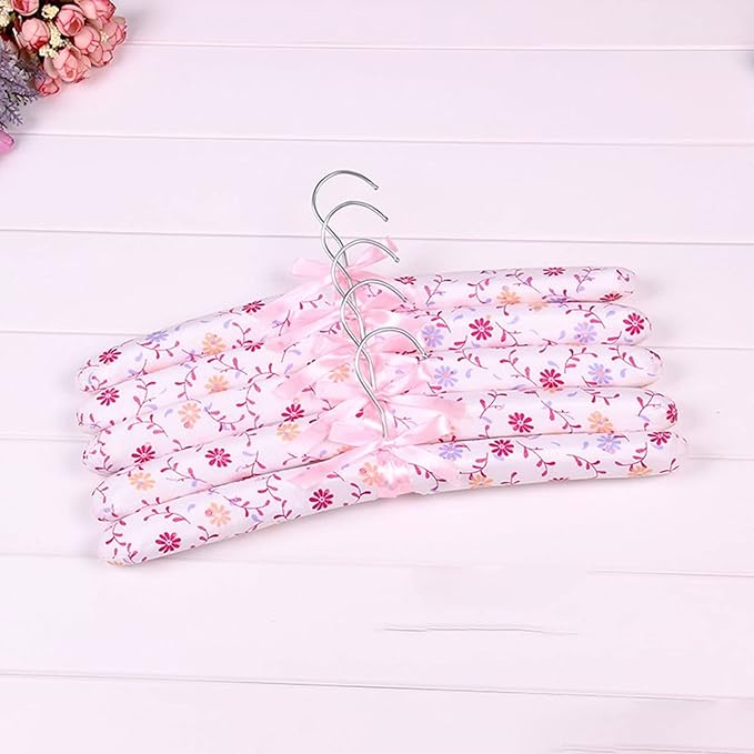 Padded Hangers for Clothes Satin Hangers Clothes Hangers Padded Hanger for Women Sweaters (Floral-10pcs)