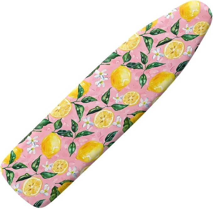 Lemon Ironing Board Cover, Elastic Edge, Heavy Duty Iron Pad Covers Standard Boards Full Size Scorch Resistant Padding, Pink