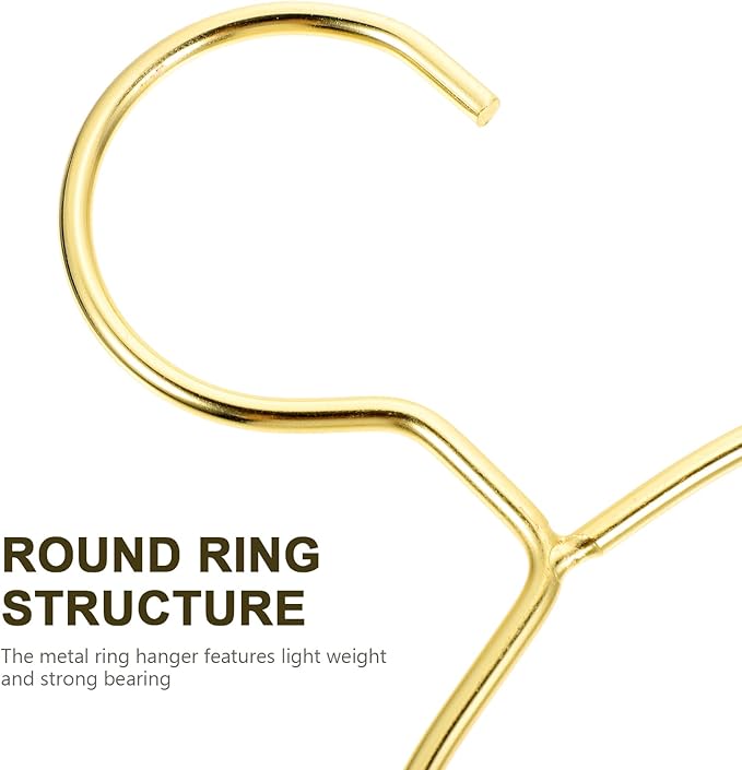 LUOZZY 4pcs Clothes Hanger Metal Belt Hangers Nordic Style Scarf Ring Hanger for Closet, Gold