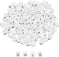 MECCANIXITY Clothes Hanger Marker S/M/L/XL Size Tag Fit 3mm Rod White for Garment Clothing Color Coding, 200Pcs