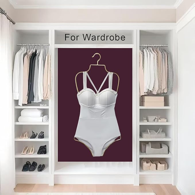 Body Shape Swimsuit Bikini Hanger Wire Display Hangers for Lingerie Bathing Suits Swimwear Clothes Coat (20, Gold)