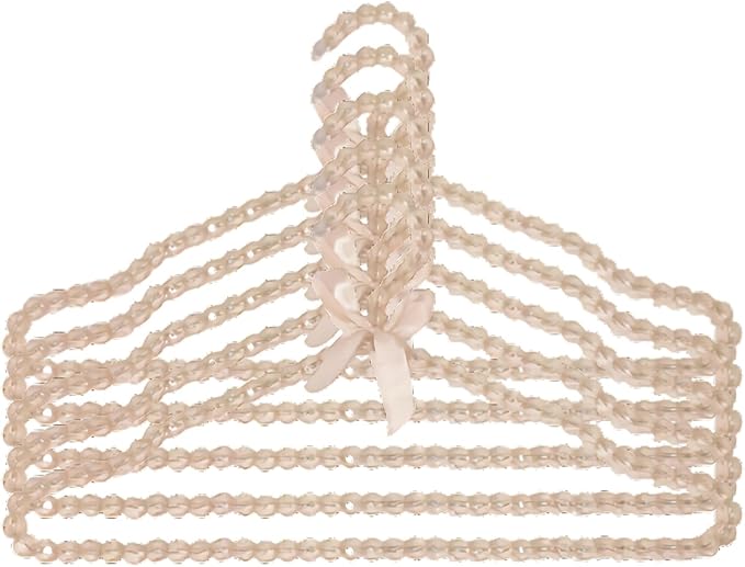 16 inch Pearl Hanger Cute Ribbon Bow Hanger Metal Elegant Clothes Hangers for Wedding Dress Photographing or Decorate Your Closet (5, Gold)