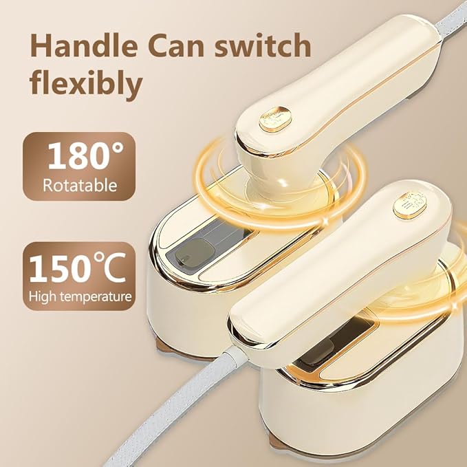 Handheld Portable Steam Iron, 2025 New Travel Steamer Iron, Mini - Portable Ironing Machine Travel Steamer for Clothes Home Dorm (White)