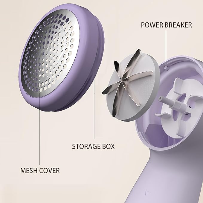 Pro Fabric Saver - Smart 3-Speed Electric Lint Remover with HD Display & 1200mAh Fast Charge | 300% Fabric Protection,25+ Garment Capacity,USB-C Reusable Shaver for Sweaters/Coats(Purple)