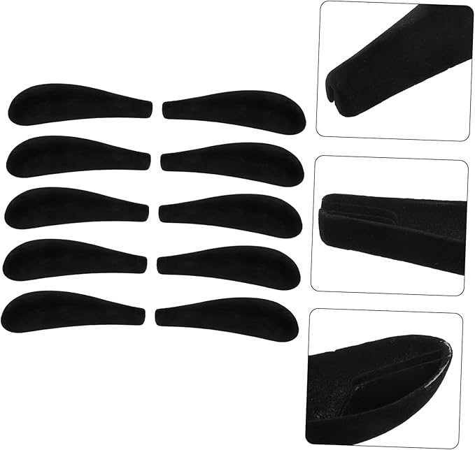 Black Hangers 10 pcs Pads Clothing Hanger Protectors Flocking for Shoulder Hangers Clothes Home Flocked