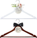2 Pack Wedding Hanger Gift Bride Groom Bridal Hanger with Tags for Wedding Dress(Pink)