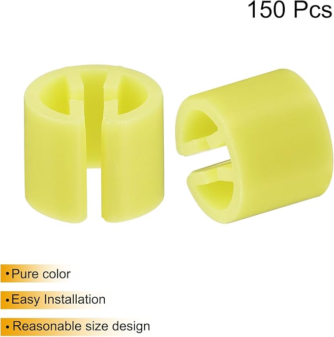 uxcell 150pcs Clothes Hanger Markers Blank Tags, Fit 3.5mm Rod Garment Size Hanger Clips Garment Color Coding Label for Clothing Hangers, Yellow