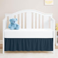 Navy Blue Crib Bed Skirt, Perfect for Nursery Crib for Boys & Girls with a 14" Drop and Size 28"x 52"