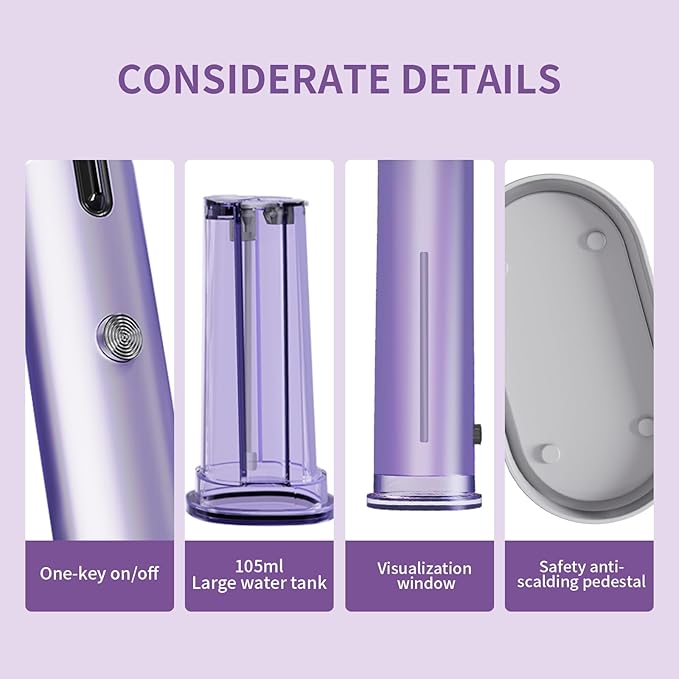Heapsion Steamer for Clothes, 2-in-1 Portable Handheld Garment Steamer & Iron with Self-Cleaning, 1200W Powerful & 30s Fast Heat-Up, Large Ceramic Panel, for Travel, Home and Office Use Mini, Purple