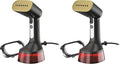 CHI Handheld Garment Steamer for Clothes, 2 Continuous Steam Modes, Full-Size 300 ml Capacity Water Tank, Ergonomic Handle, Vacation Essentials, 1600 Watts, 10’ Cord, Red (11590) (Pack of 2)