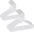 10-Pack Kids Pearl Hangers - Small Non-Slip Pearl Beaded Bow Clothes Racks - Elegant Garment Organizer for Pet Apparel (30cm, White)
