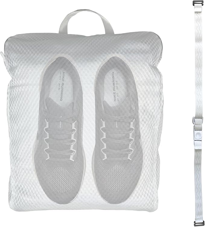 3D Sneaker Dryer Bag, 2-In-1 Shoe Wash and Dry Net Bag for Dryer Door with Non-Slip Elastic Straps, Large Mesh Laundry Bag for Shoes, White, 15.7 x 11.8 x 3.1 Inches