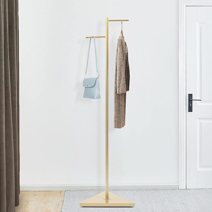 67in-Retail Display Clothing Garment Rack with Base Hooks, standing Coat Rack Organize Shoes Hanging Clothes Coat Hat Bag for Boutique Clothing Stores, Entryway Bedroom