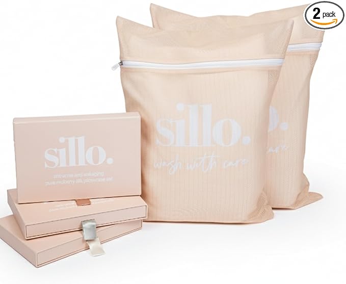 Sillo Care Mesh Laundry Bags 2 Pack 16x20" - Lingerie Bags for Washing Delicates, Laundry Bag for Delicates, Bras, Delicate Wash Bags, Washing Machine Safe, Durable Zipper