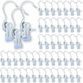 Hangers Clips,Stainless Hooks for Closet Hooks,Heavy Duty Clothespins Laundry Hanging Hooks,Travel Portable Clothes,Boot Tall Towel Hats Socks Pants and Bras (50, Matte White)
