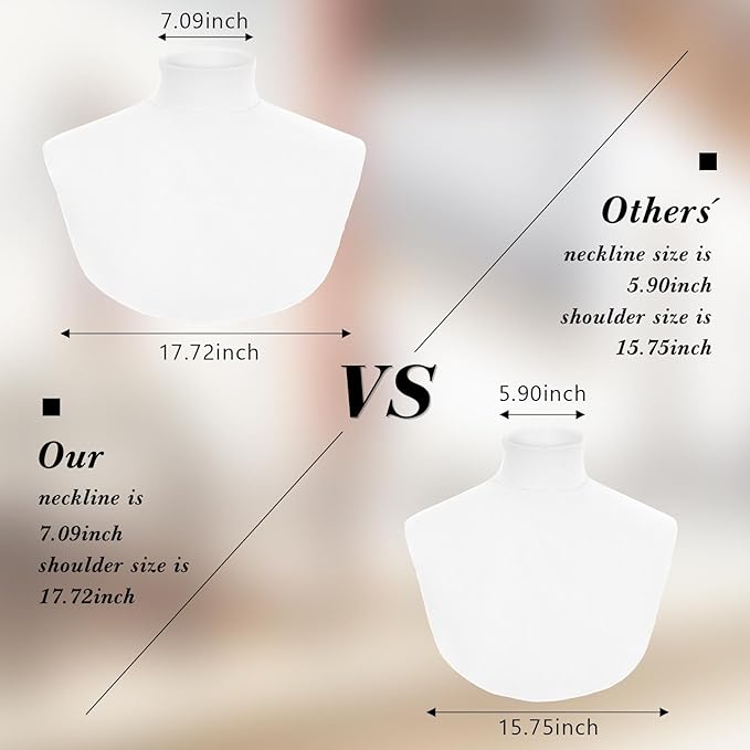 Turtleneck Dickey Extra Large Fake Collar Detachable Dickey Collar Half Mock Turtleneck for Men Women