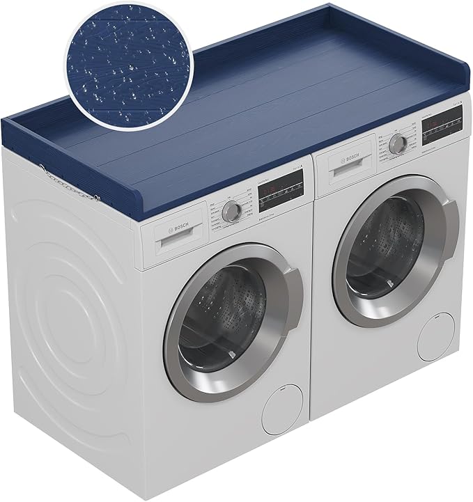 No-installation HDPE Washer Dryer Countertop, Washer and Dryer Topper Covers for The Top, Laundry Countertop Laundry Room Organization No Water Leakage Navy Blue