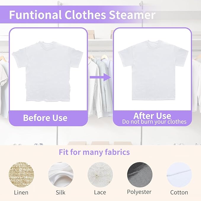 Mini Steam Iron for Clothes, Travel Steamer for Clothes Portable Steamer Travel Iron, Micro Steam Mini Handheld Support Dry And Wet Ironing for Home Travel (White)