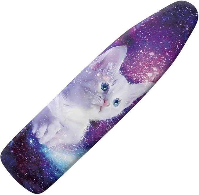 GLENLCWE Galaxy Cat Print Ironing Board Cover Padding with Elastic Edges Full Size Replacement Ironing Board Cover with Extra Thick Pad Scorch Resistant