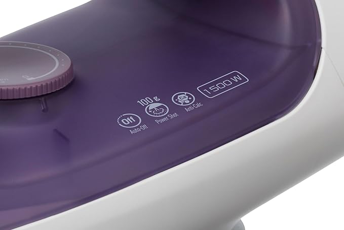 Panasonic NI-S630 Steam/Dry Iron, Ergonomic 1500W with Ceramic Soleplate and U-Shaped Groove, Auto Shut Off and Anti-Calc