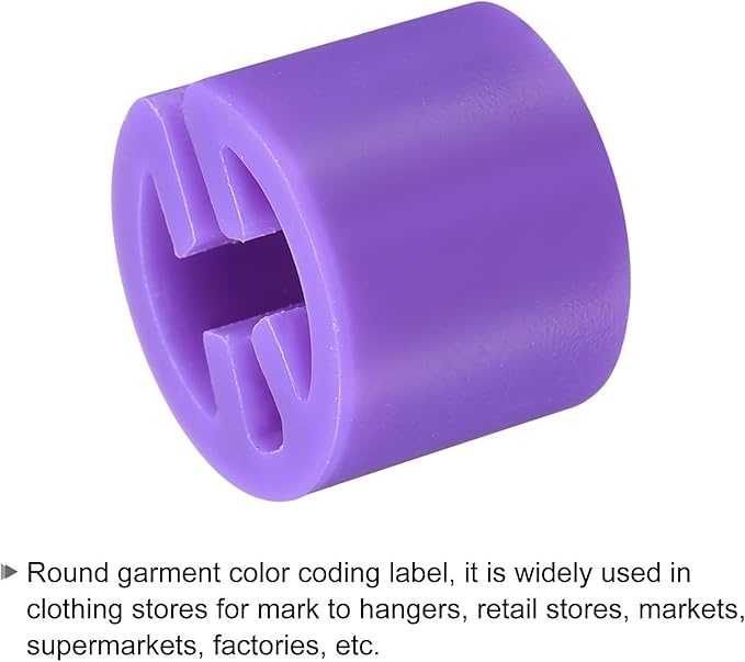 MECCANIXITY Clothes Hanger Marker Blank Fit 3.5mm Rod for Garment Color Coding Purple Count 300