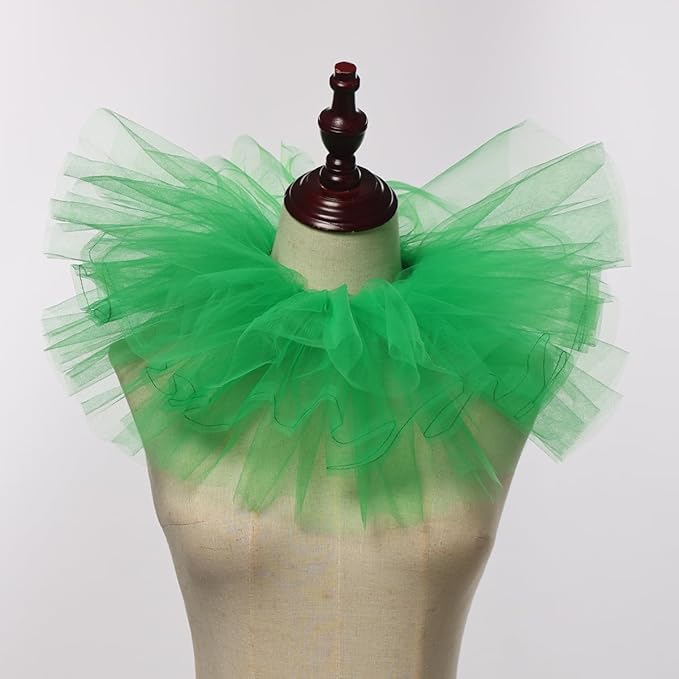 BLESSUME Victorian Retro Mesh Neck Ruff Ruffle Collar Layered Clown Neck Collar
