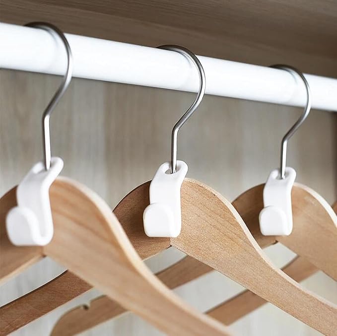 40 Pcs Clothes Hanger Connector Hooks,Closet Space Saversand Organizer Closets, Hanger Extender Clips, Cascading Hanger Hooks, Household Strong Load-Bearing Closet Hook, Clothes Hangers Space Saving