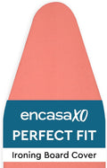 Encasa XO Ironing Board Cover and Pad 49"x18" - 4mm Felt Wide Iron Board Cover with Padding - Heat Resistant, Stain-Safe Dye, Non Slip Elastic Bungee Cord Tightening Iron Table Cover Coral