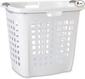 Sterilite Ultra Easy Carry Laundry Hamper, Comfort Handles to Easily Carry Clothes Between the Bedroom and Laundry Room, Plastic, White, 4-Pack