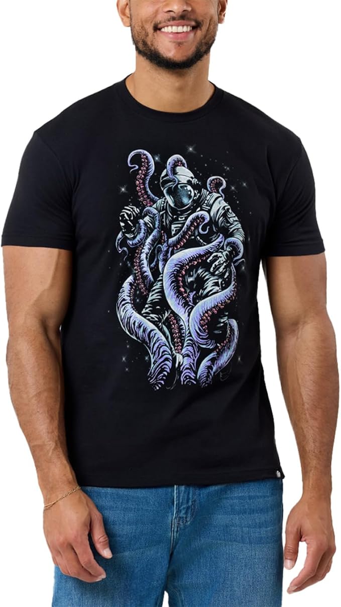 INTO THE AM Graphic Tees for Men S - 4XL Premium Short Sleeve Colorful T-Shirts Trippy Space Designs