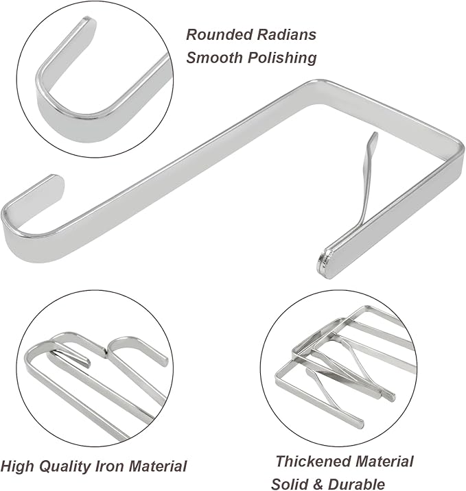 10Pcs Over The Door Metal Z Hooks for Hanging Clothes, Towels, Coats and More (8mm)