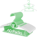 Baby Hangers,11-14 inch Extendable Kid Hangers 60 Pack,Non-Slip Children Hangers,Stackable Space Save Toddler Hangers,Infant Hangers for Closet,Green 60 Pack