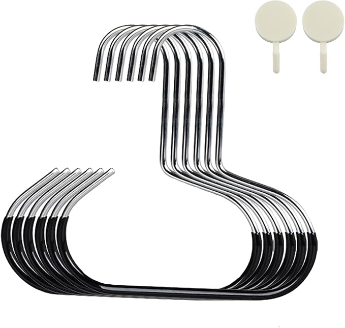 Durable Steel Hangers: Maximize Closet Space with Versatile Storage, Hat Organizer, Stainless Hat Hanger, Multifunctional Steel Hangers for Hats, Scarves, Belts, Ties, Bra, Anti-Slip (24, Black)