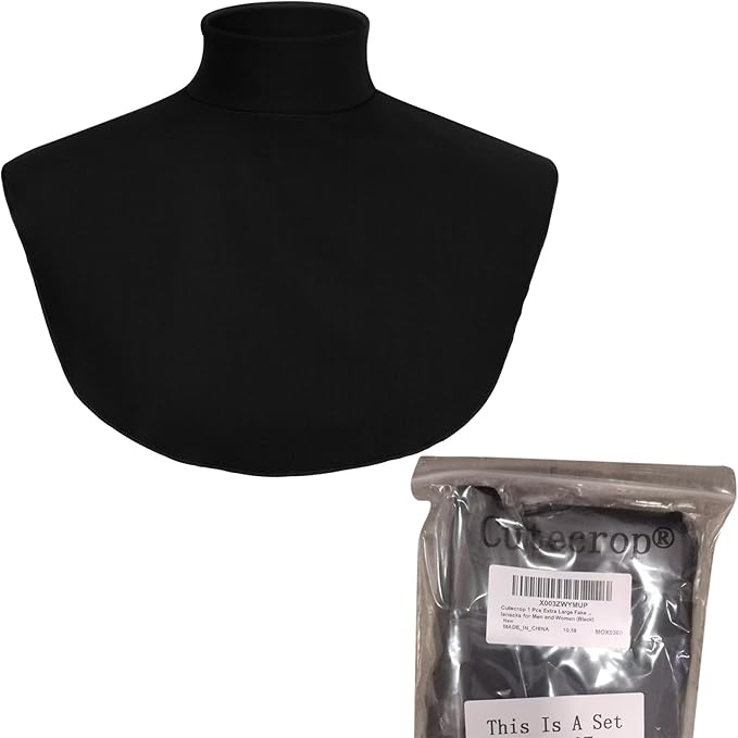 Turtleneck Dickey Extra Large Fake Collar Detachable Dickey Collar Half Mock Turtleneck for Men Women