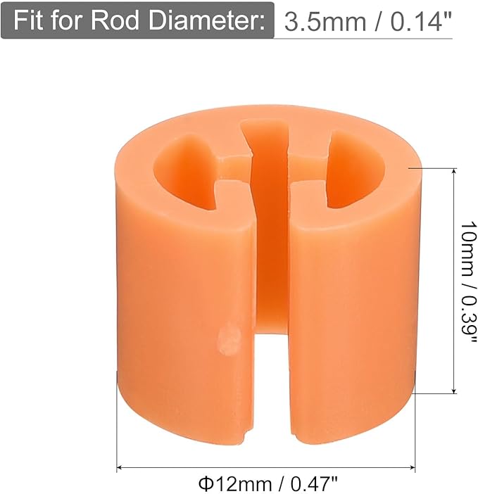 MECCANIXITY Clothes Hanger Marker Blank Fit 3.5mm Rod for Garment Color Coding Orange Count 300