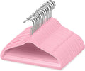 50 Premium Baby Velvet Hangers - 11.8 Inches Non-Slip & Ultra-Slim Baby Hangers for Space-Saving & Children Clothes - 360 Swivel Hook, Strong & Durable Infant & Toddler Clothes Hanger - Pink