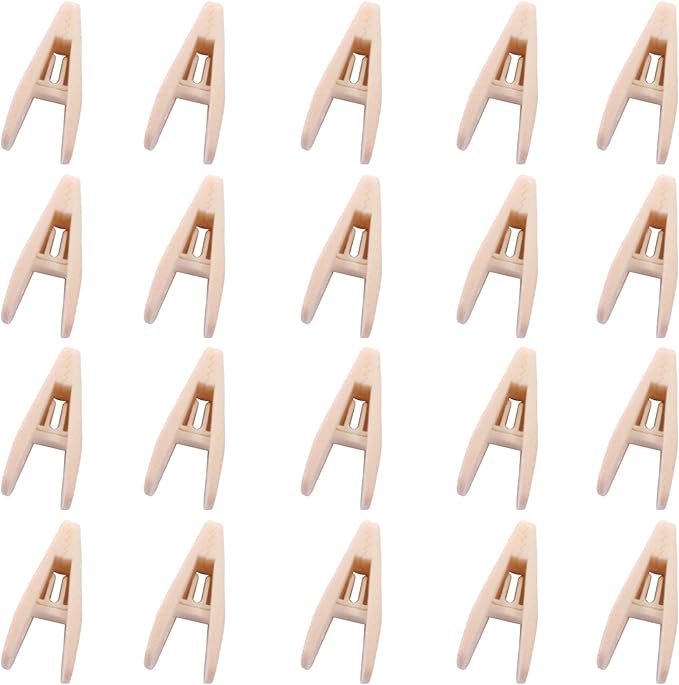 Hordion 20Pcs Pink Velvet Hangers Clips, Strong Finger Flocked Clips Felt Velvet Clip for Pants Skirt Thin Felt Hangers (Light Pink)