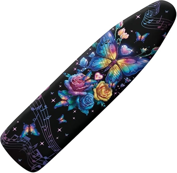 Waterproof Ironing Board Cover Buttefly Print Iron Board Cover with Padding 15x54 Inch Standard Size 54x16 inch Pressing Cloth for Ironing