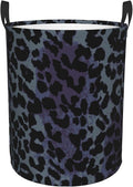 Black Grey Leopard Round Laundry Hamper Storage Basket Toys Clothes Organizer Bin For Home Bathroom Bedroom Dorm Nursery, 62l