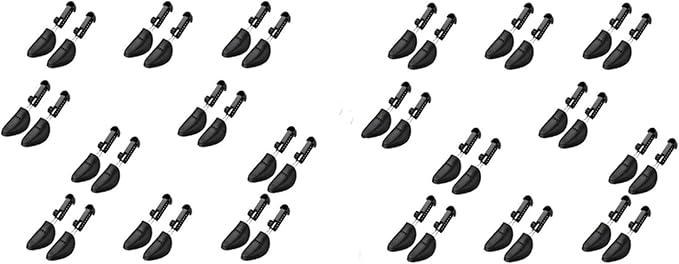 WAJJ 20 Pairs Plastic Shoe Tree Stretcher Shaper for Women Adjustable Length Shoes Boot Holder Shaper Support(Black Women)