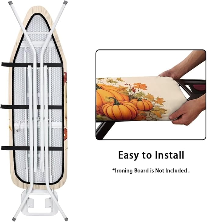 Pumpkin Ironing Board Cover Stain Resistant and Scorch Easy Installation Thanksgiving Ironing Board Cover Portable Autumn Decor