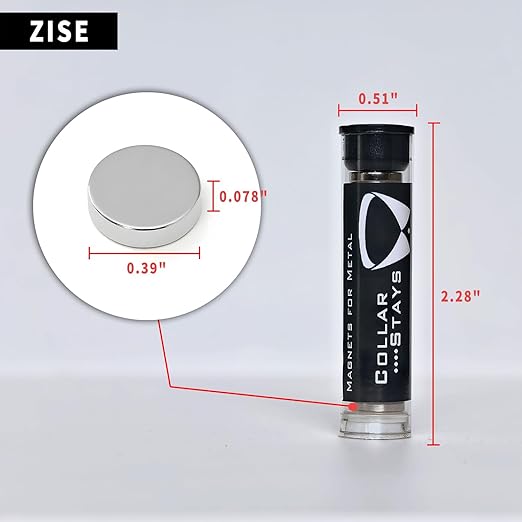 Magnets for Metal Collar Stay, Magnetic Collar Stays for Men, Collar Stays Magnetic, N42 Strong Magnetic Collar Holders Replacement, Mini Portable Packaging 20Pcs（ 0.4 * 0.08”/10 * 2mm）